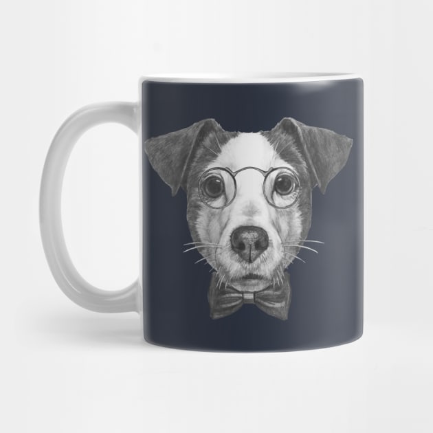 Jack Russell with glasses and bow tie by AnimalsFashion